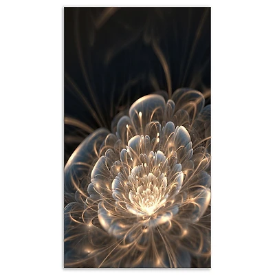 Designart Fractal Flower with Golden Rays Canvas Wall Art