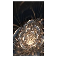 Designart Fractal Flower with Golden Rays Canvas Wall Art