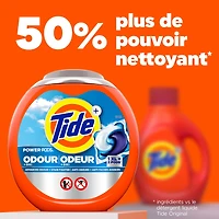 Tide Odour + Oxi Laundry Detergent Pacs, Original Scent, Advanced Odour + Stain Fighter, 25CT