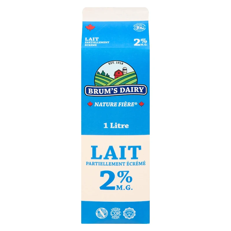 Brum's 2% M.F Partly Skimmed Milk.