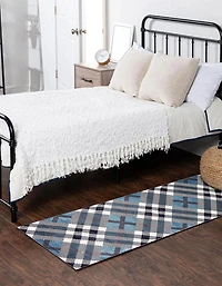 Tapis Lavable ECARPET à Carreaux pour Chambre, Salon, Chambre d'Enfant