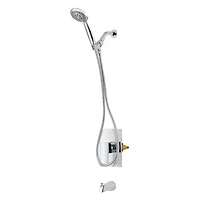 Ensemble INA à pression balancée d'akuaplus® valve connexion PEX 1/2 po avec Douchette et bec de bain 5 1/4 po x 1/2 po raccord lisse fini chrome