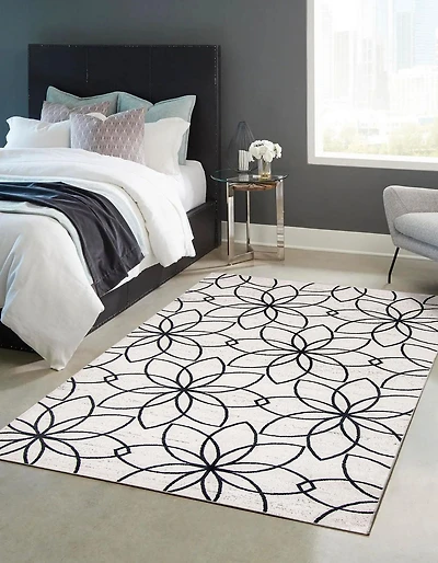 ECARPET Washable Floral Area Rug & Runner for Bedroom, Living Room, Kids Hallway