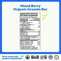 MadeGood Mixed Berry Granola Bars 5pk, 5 x 24 g
