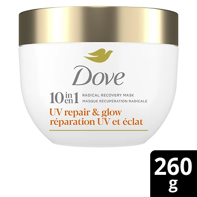 Dove Radical Recovery 10-in-1 Hair Mask Deep recovery from 99% of UV hair damage*with repeated system use, UV Repair & Glow with Melting Lumi-Beads 260g