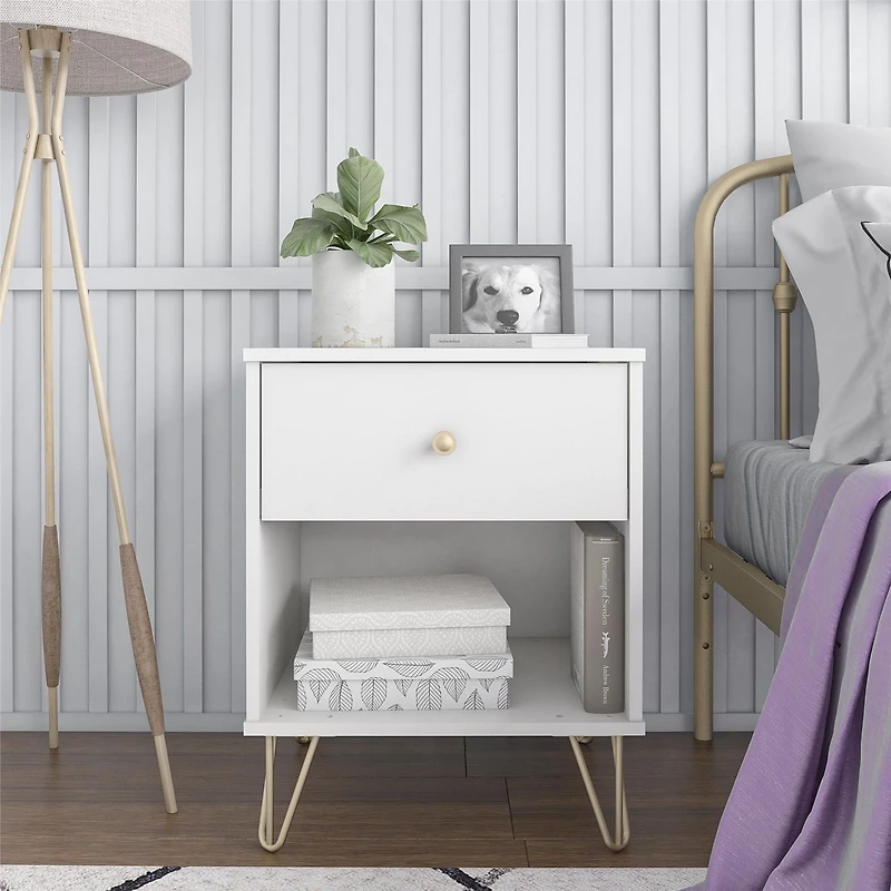 Novogratz Finley, table de chevet, blanc