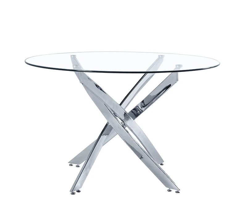 Heavenly Collection Star Dining Table, Tempered Glass Dining Table, Round Glass Dining Table, Dining Table, Cross Dining Table