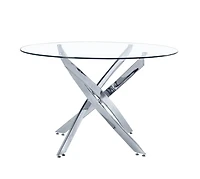 Heavenly Collection Star Dining Table, Tempered Glass Dining Table, Round Glass Dining Table, Dining Table, Cross Dining Table