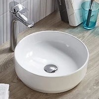 American Imaginations 14-in. W Above Counter White Bathroom Vessel Sink For Wall Mount Wall Mount Drilling AI-28245