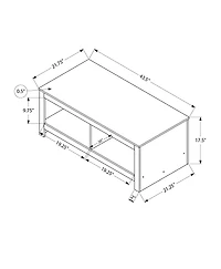Monarch Specialties - Table De Salon, 44"L, Cocktail, Rectangulaire, Salon, Stratifié Gris Rustique, Transitionnel