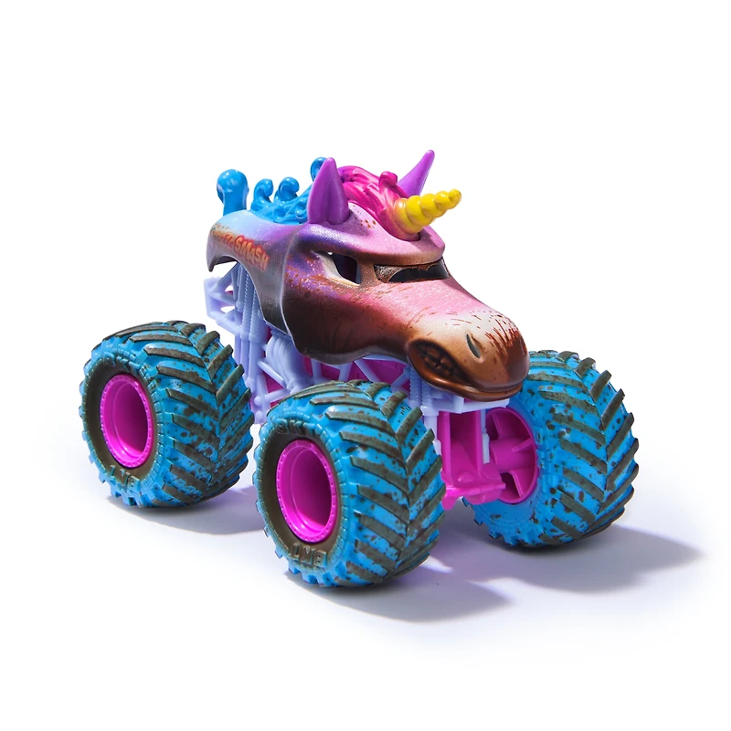 Monster Jam Mud Blasters, Monster truck Monster Jam Sparkle Smash qui change de couleur, véhicule en métal moulé à l'échelle 1:64, jouets pour garçons et filles à partir de 3 ans