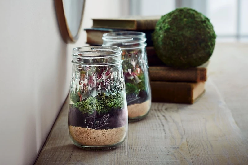 Ball Flute Mason Jars with Mason Jar Lids, 16 oz (473 mL), 4 pièces