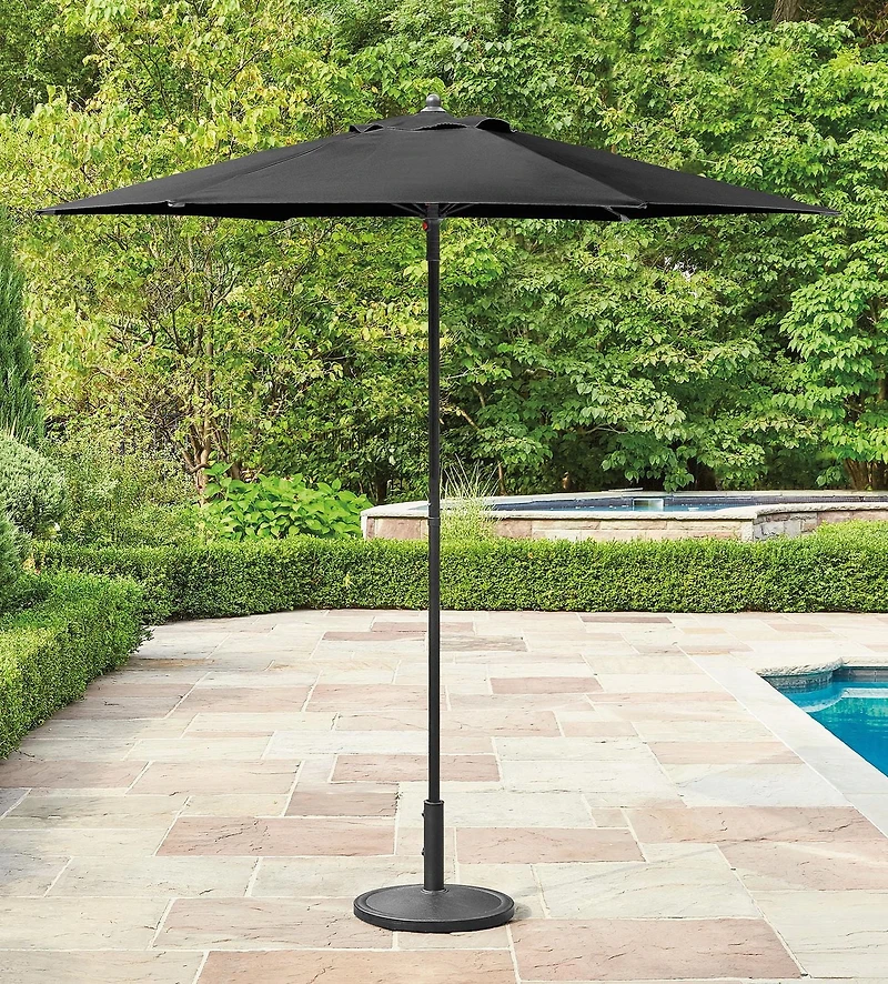 HOMETRENDS 7.5 ft. Round Push-Up Market Patio Umbrella, Fade-resistant fabric