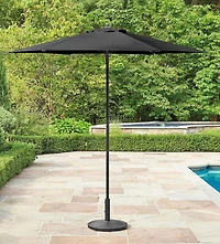 HOMETRENDS 7.5 ft. Round Push-Up Market Patio Umbrella, Fade-resistant fabric