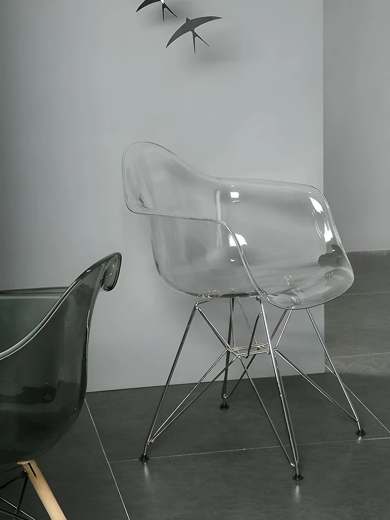 Heavenly Collection Clear & Chrome Bucket Chair