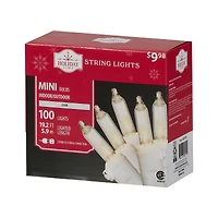 Mini guirlandes de Noël lumineuses dotées de 100 ampoules à incandescence de 19,2 pieds, transparentes, avec fil blanc Holiday Time Espace entre les ampoules de 3,25 po (8,2 cm)