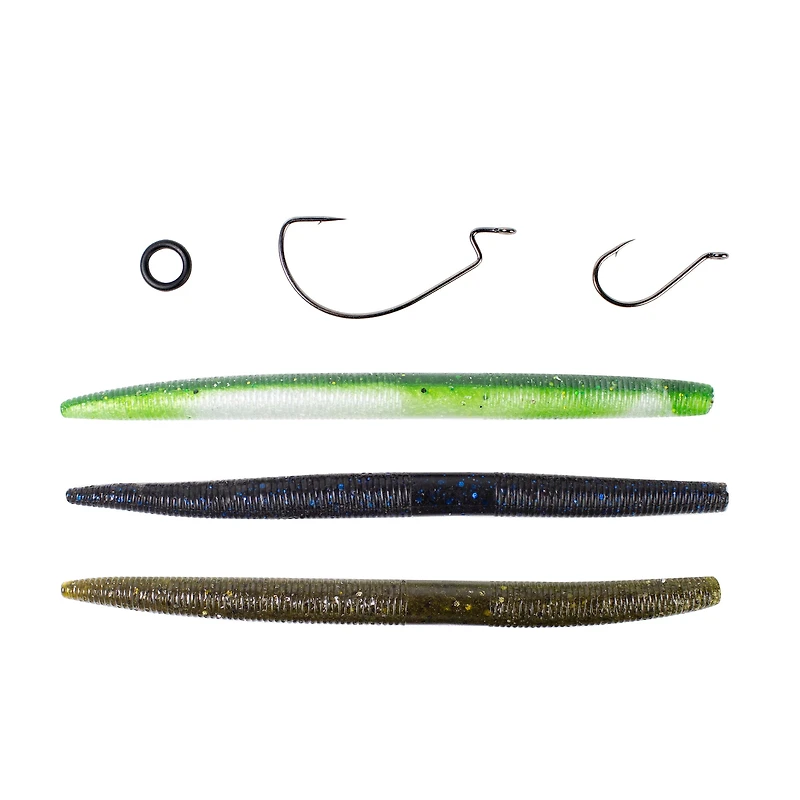 Lunkerhunt – Ensemble Stick assorti – Anneau en O – Trousse de leurres