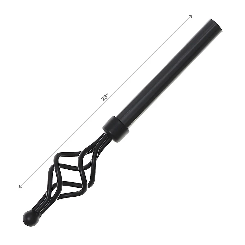IH Casa Decor 16/19Mm Metal Drape Pole Set Urban - Black 28-48