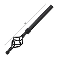 IH Casa Decor 16/19Mm Metal Drape Pole Set Urban - Black 28-48