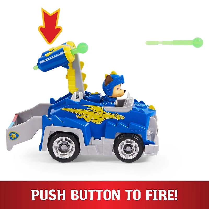 PAW Patrol, Rescue Knights Chase, Véhicule transformable avec figurine articulée à collectionner, jouets pour les enfants à partir de 3 ans