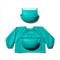 OXO Tot - Sleeved Roll-Up Bib - For Play or Mealtime - Baby  and Toddler 9 Months + - Teal