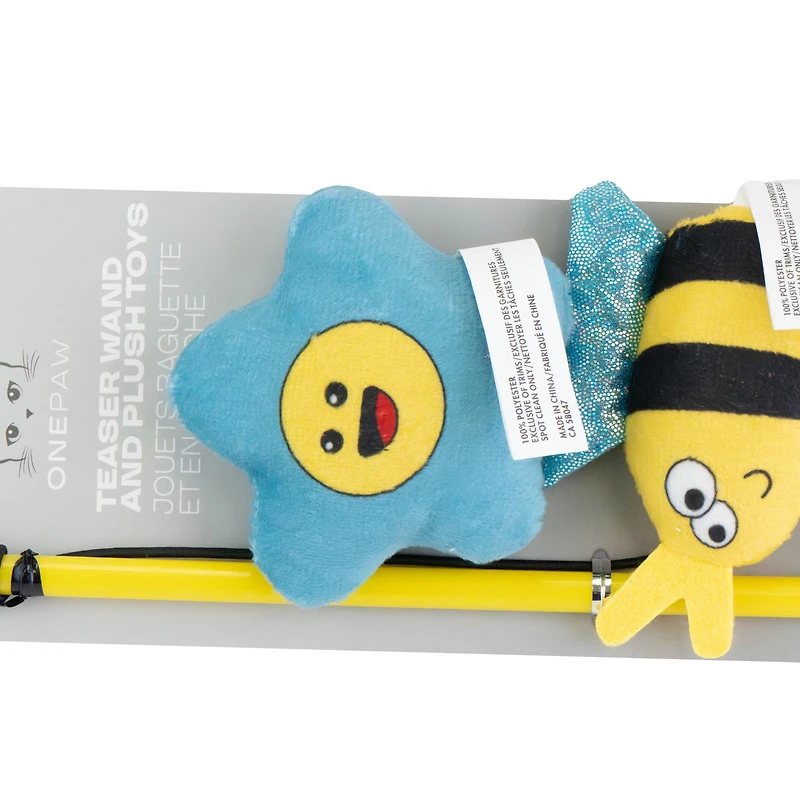 One Paw, Jouet Dangleur au Miel, Lot de 3, Canne et Jouets en Peluche pour Chat