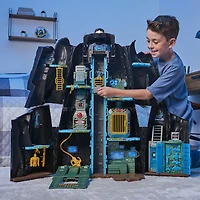 Batman, Bat-Tech Batcave, Coffret géant transformable avec figurines et accessoires Batman de 10,2 cm, jouets pour enfants à partir de 4 ans Batman, Batcave Bat-Tech