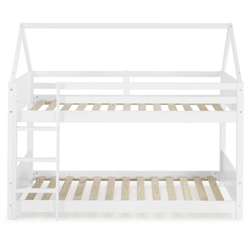 Christianne lit maison superposé double, Blanc