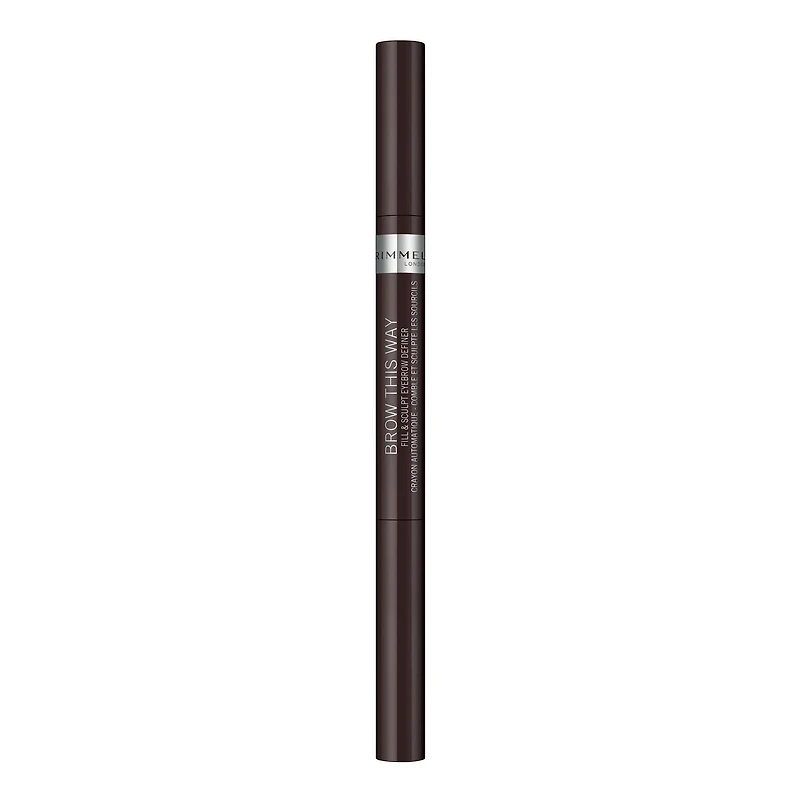 Rimmel Crayon à sourcils Brow This Way Fill & Sculpt, double extrémité, formule crémeuse, modulable, jusqu'à 12h d'usure, 100% Sans Cruauté Définissez & Sculptez vos sourcils