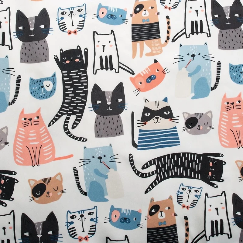 MODA CATS FABRIC SHOWER CURTAIN