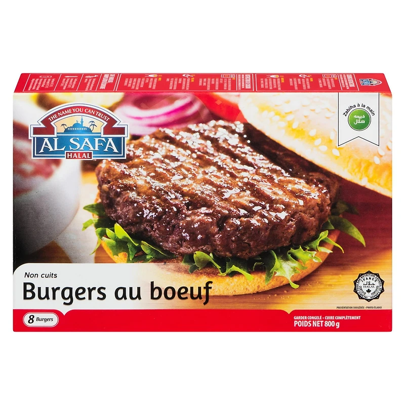 Burgers de boeuf cru Al Safa Halal 800g