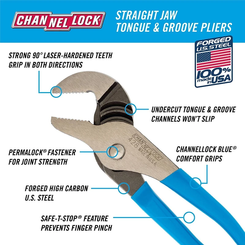CHANNELLOCK 8" Languette et Rainure