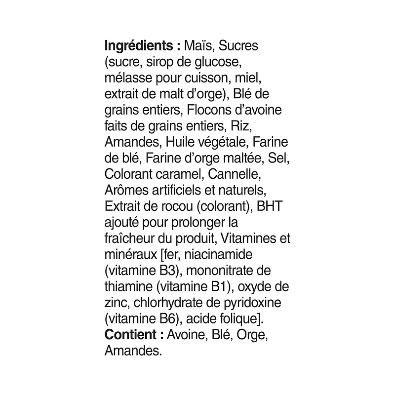 Les céréales Bouchées d'avoine au miel avec amandes Céréales Bouchées d'avoine au miel avec amandes