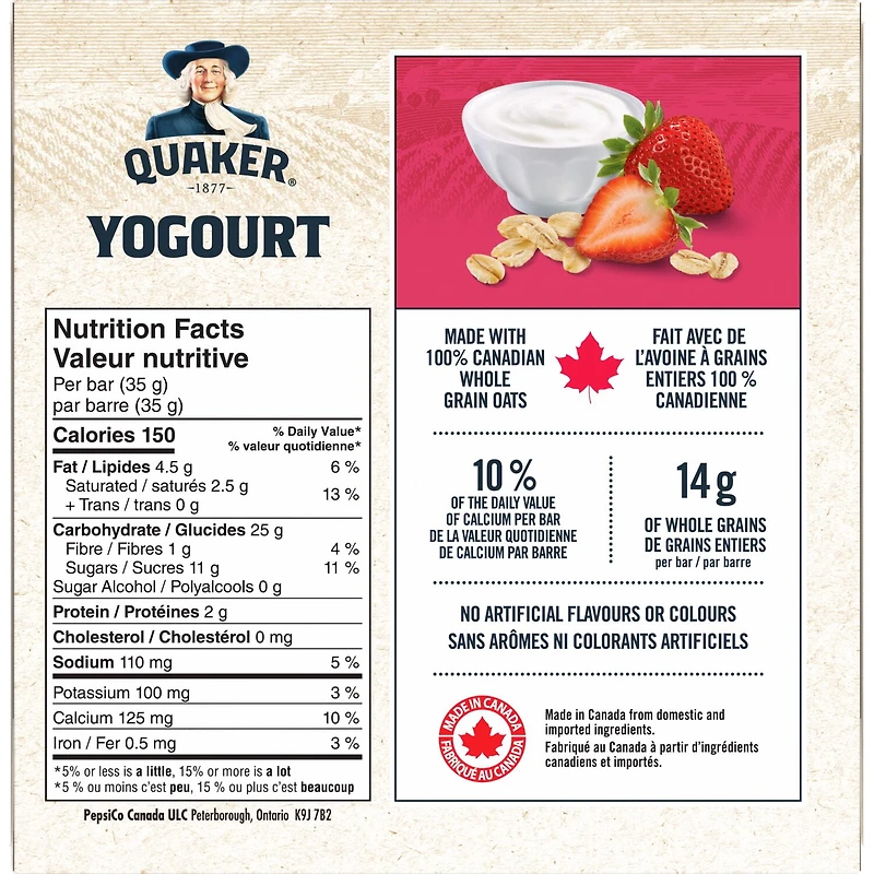 Quaker Barres tendres Yogourt Fraise