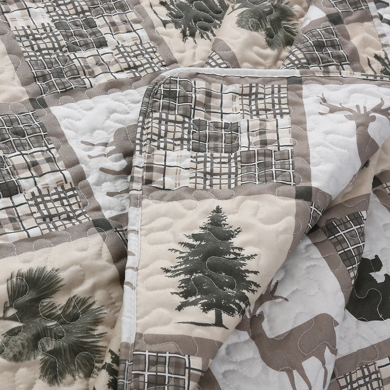 Marina Decoration Rich Printed Stitching Coverlet Bedspread Ultra Soft Summer Bedding Quilt Set with Quilted Sham