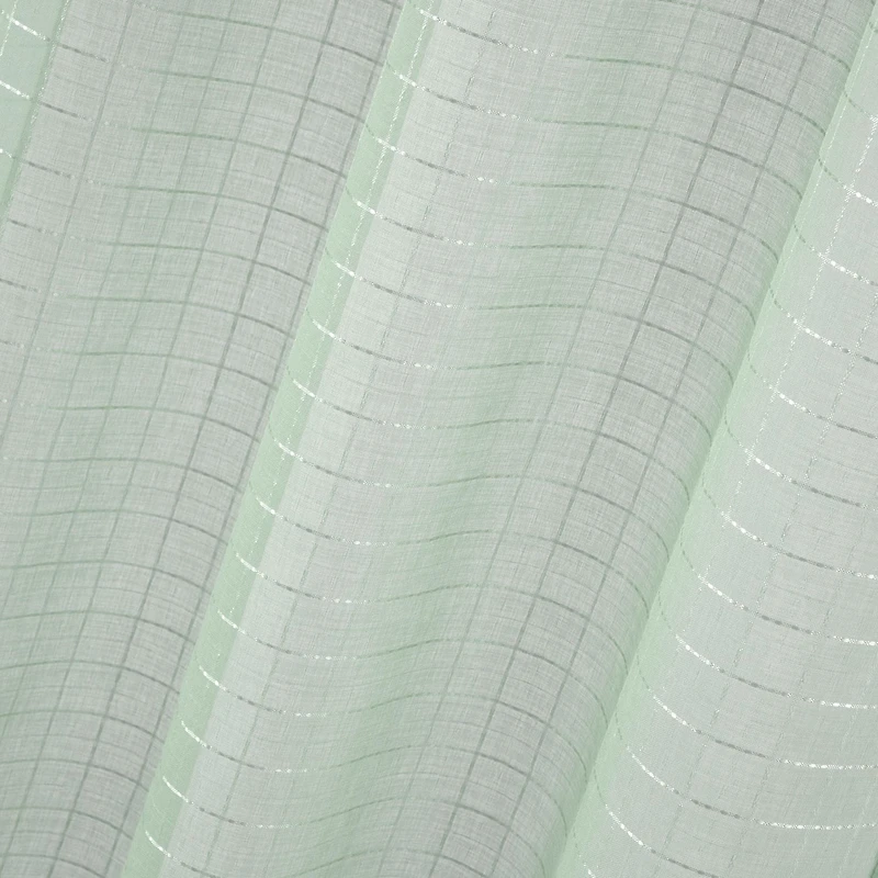Mainstays Windowpane Sheer Curtain Panel Pair, Set of 2, White, 38" W x 84" L, 2 Set MS Sheer Curtain Panel