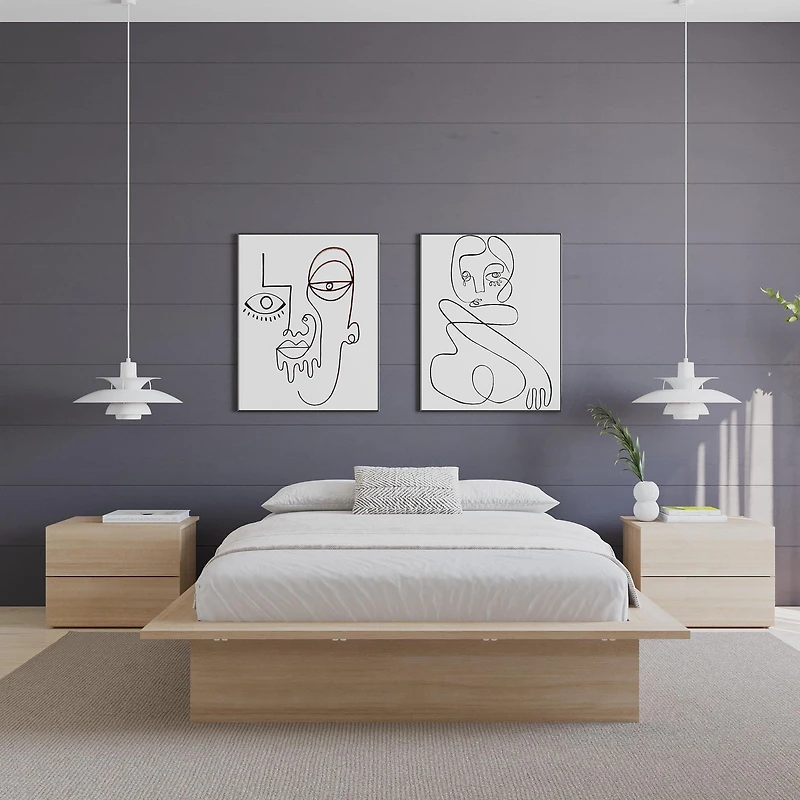 Nexera Malibu Cadre de lit plateforme