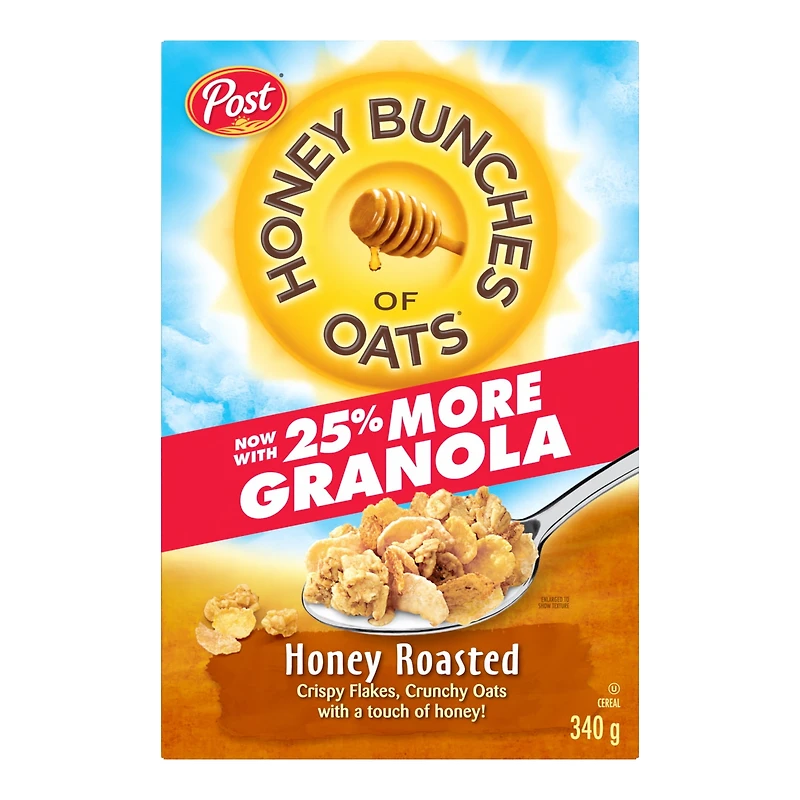 Céréales rôties au miel Post Honey Grappes d'avoine Miel Grappes d'avoine 340g