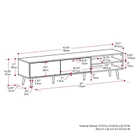 Meuble TV CorLiving Himari en bois d'ingénierie moderne de qualité supérieure pour téléviseurs jusqu'à 85 pouces