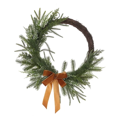 HOLIDAY TIME PL 20 in Plastic ICY GREENERY WREATH Home Decor