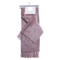 Elle Decor Chenille Fringe Sofa Throw - Soft Warm Flannel Plush - For Couch and Sofa