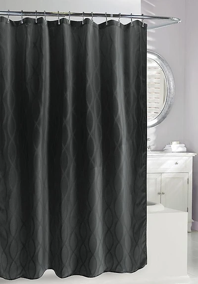 RIDEAU DE DOUCHE INFINI TISSU JACQUARD ACIER