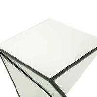 Table basse décorative Homy Casa, pied en miroir à la forme géométrique sculpturale, idéale comme table basse