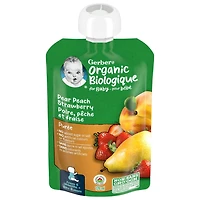 GERBER Organic Purée, Pear Peach Strawberry, Baby Food