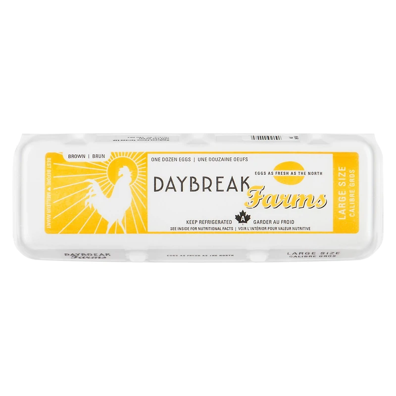 Daybreak Farms gros œufs bruns Compte de 12