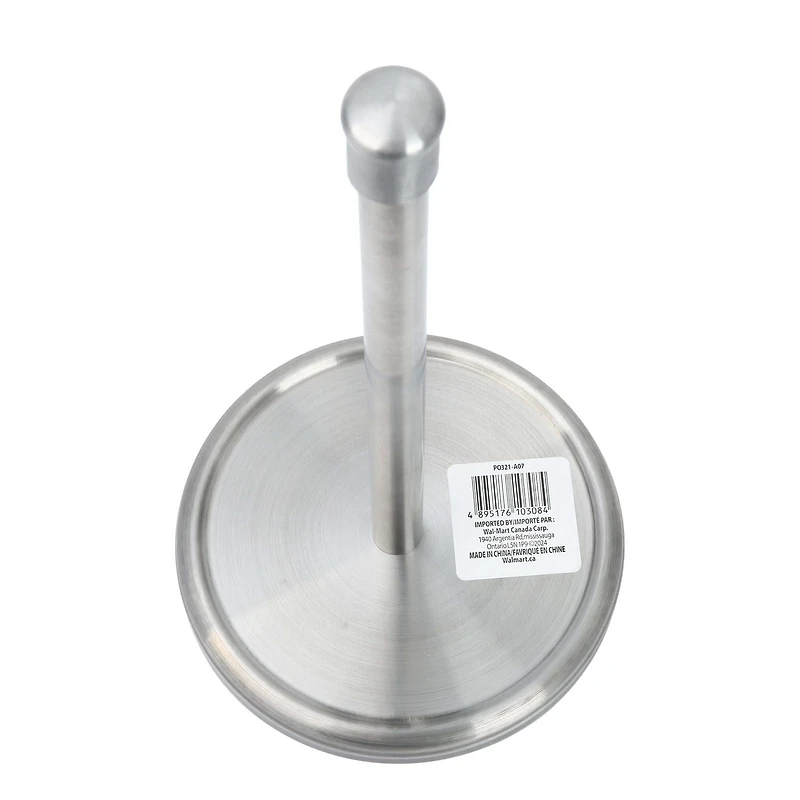 Porte-serviettes en papier universel Mainstays 14,4" en acier inoxydable argenté