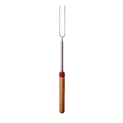 Fourche télescopique Coghlan – acier inoxydable 12,5–34 pouces extensible avec poignée en bois et rouleau