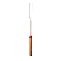 Fourche télescopique Coghlan – acier inoxydable 12,5–34 pouces extensible avec poignée en bois et rouleau