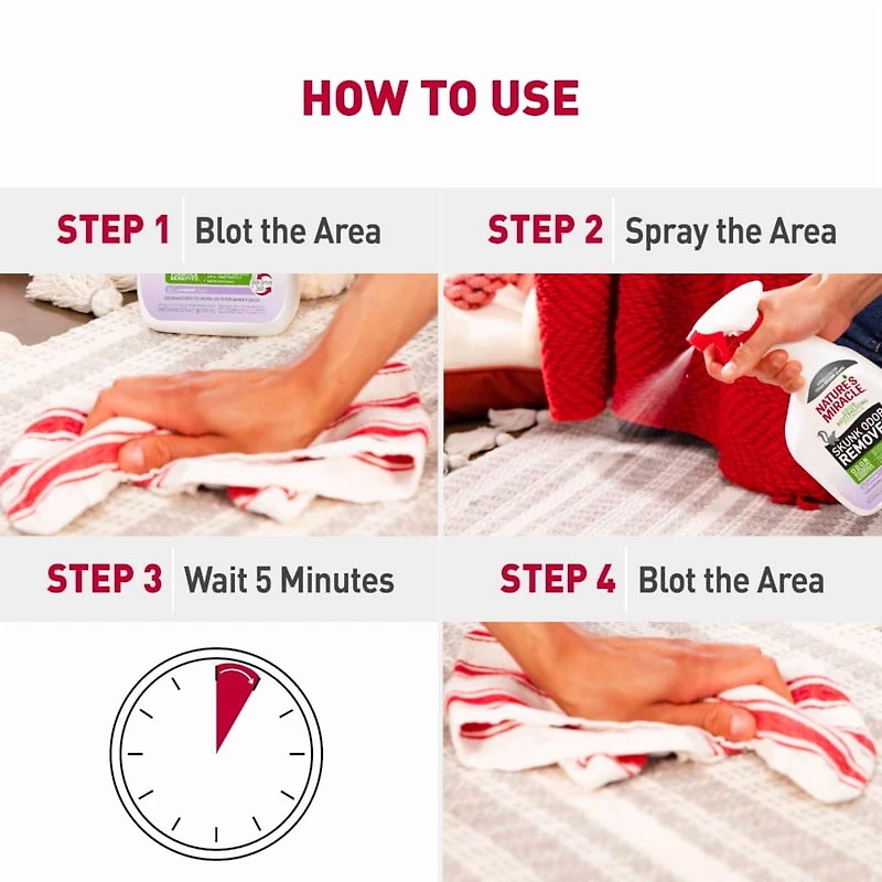 Nature’s Miracle Stain And Odour Remover For Dogs 32 Ounces, Spray, Odour Control Formula, Effective enzymatic formula