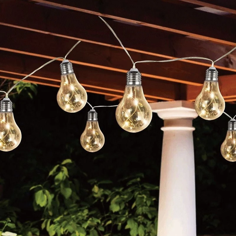 Guirlande lumineuse à 10 ampoules de fées solaires à DEL solaires 10 compte